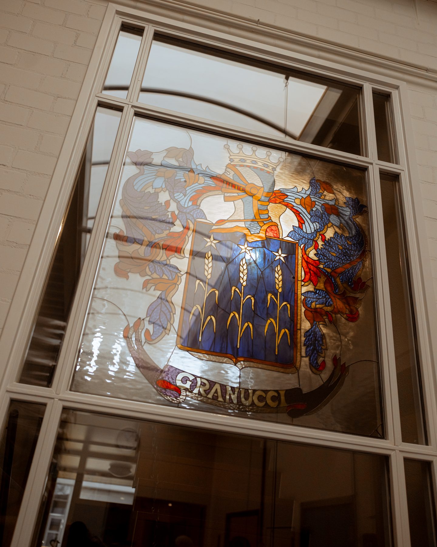 Familiewapen van Granucci in glas-in-lood