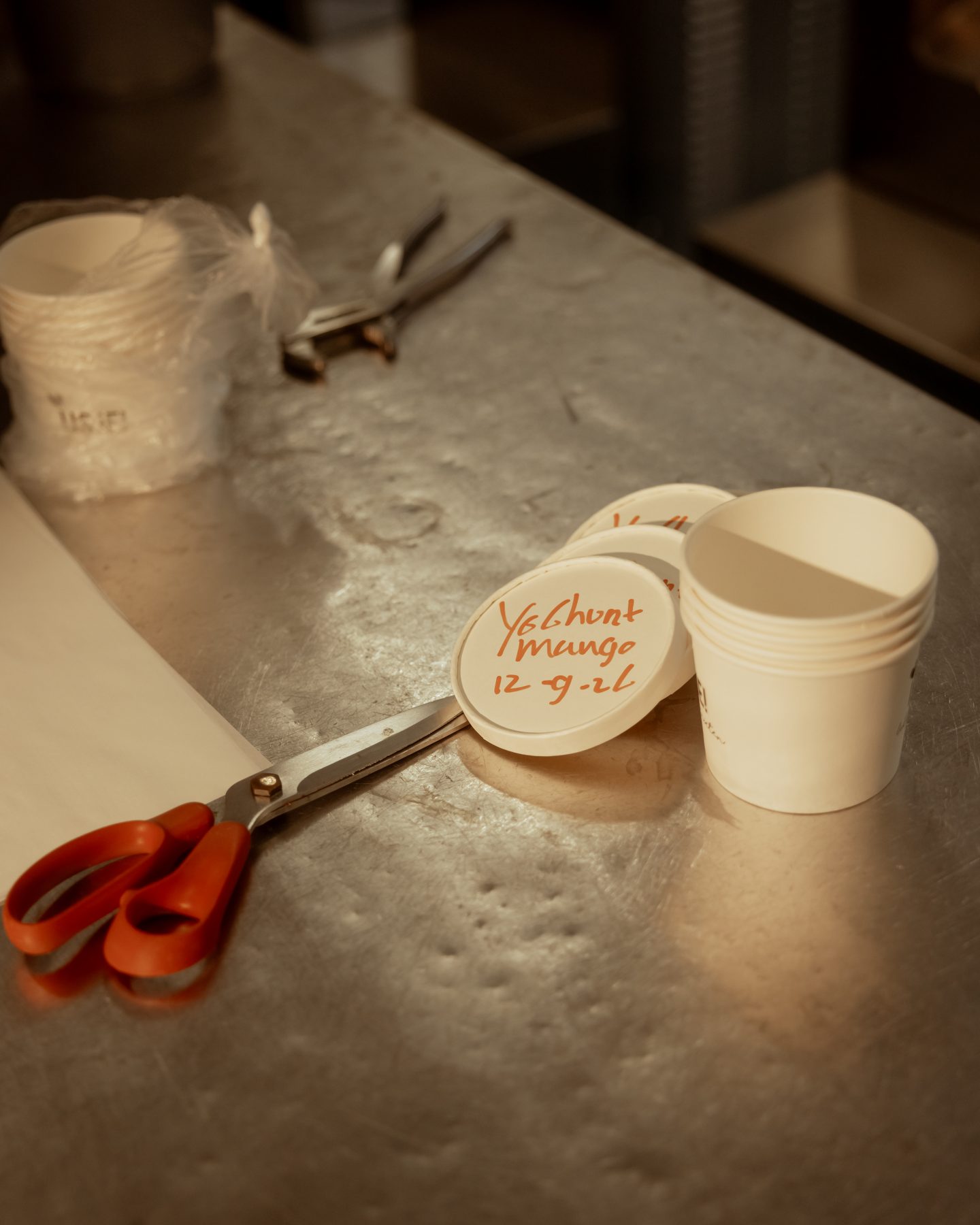 Dagvers gelabelde bakjes gelato